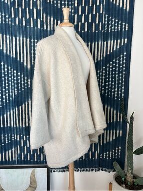 Vintage 100% Wool Western Cream Peacoat Coat S